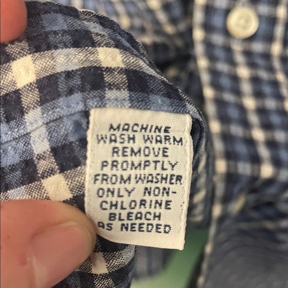 Polo by Ralph Lauren Black Men's Blue & Navy Plaid Seesucker Fabric Shirt Classi - Picture 4 of 5